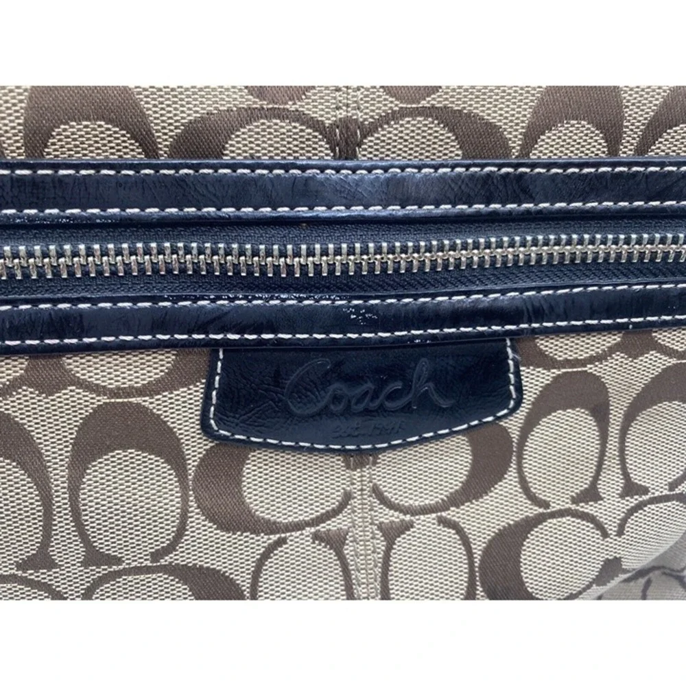 COACH PENELOPE Purse SIGNATURE CANVAS LEATHER Strap TRIM SHOULDER  BAG F14694